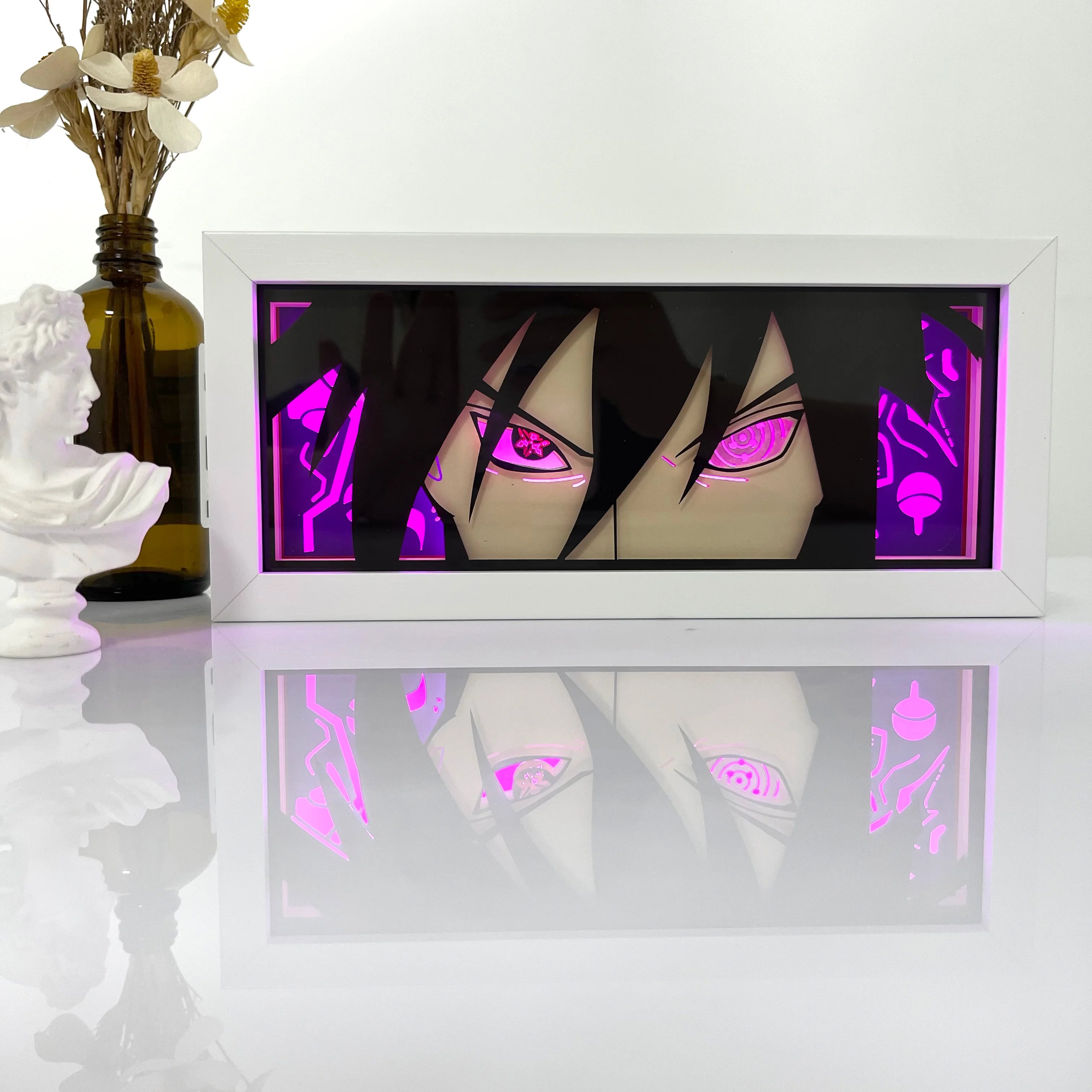 Night Light Anime Paper Cut Shadow Light Box 3D Shadow Lamp Laser Paper Carving Lamp Cool Room Decor Party Gift