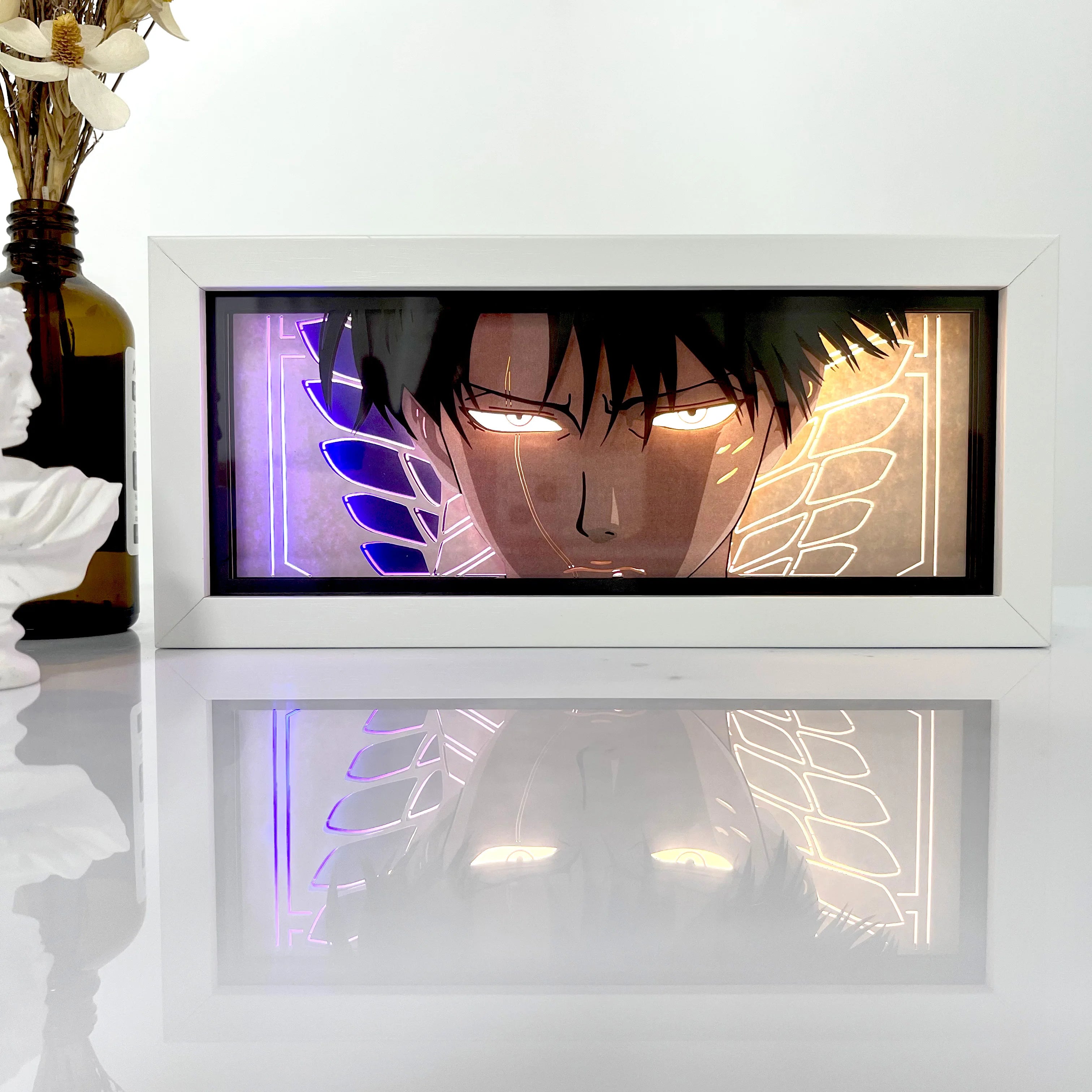 Night Light Anime Paper Cut Shadow Light Box 3D Shadow Lamp Laser Paper Carving Lamp Cool Room Decor Party Gift